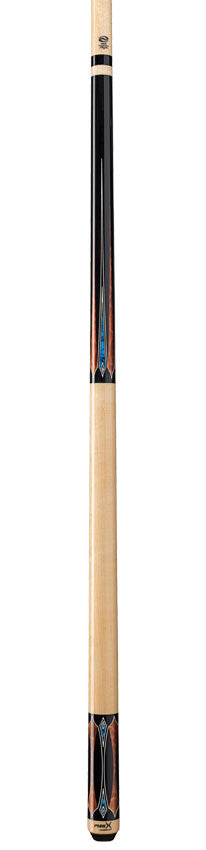 Pure X Midnight Black Apitong & Blue/White Recon Graphic Wrapless Pool Cue