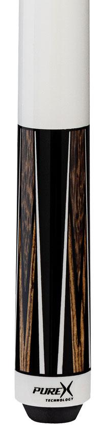 Pure X Midnight Black with Bocote and Black Palm Point Graphic Wrapless Pool Cue