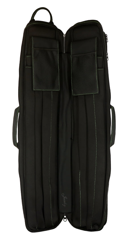 Jacoby Silver Fox Butterfly 2.0 Green 4x8 Soft Pool Cue Case - JCSFB4X8GRN