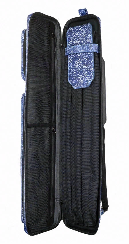 Triple 60 Margaret Styer Limited Edition 3x6 Custom Two-Tone Blue/White Leather Butterfly Soft Cue Case - PROGRESSIVE DISCOUNT