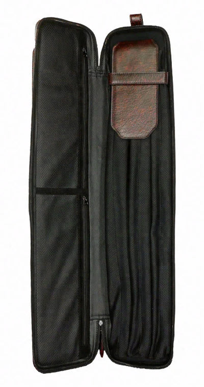 Triple 60 Margaret Styer Limited Edition 3x6 Signature Two-Tone Burgundy/Red Leather Butterfly Soft Cue Case