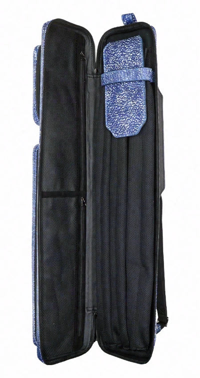 Triple 60 Margaret Styer Limited Edition 3x6 Custom Two-Tone Blue/White Leather Butterfly Soft Cue Case