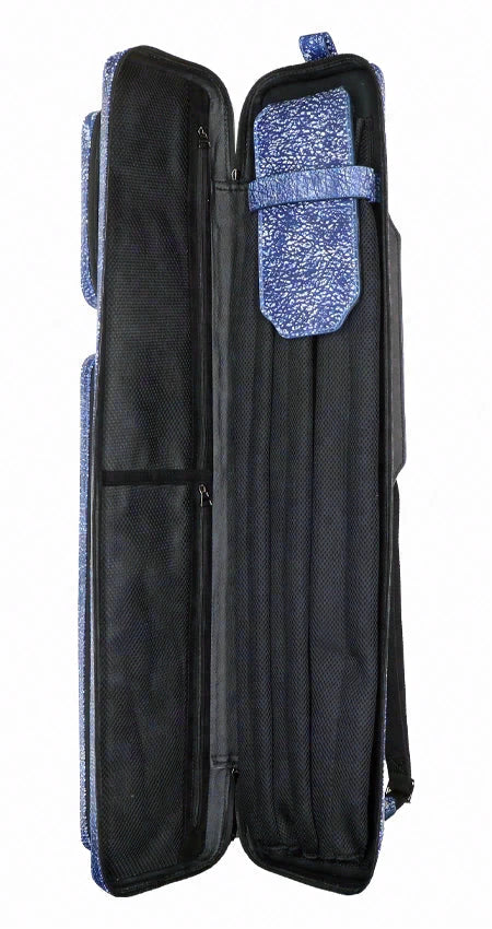Triple 60 Margaret Styer Limited Edition 3x6 Custom Two-Tone Blue/White Leather Butterfly Soft Cue Case