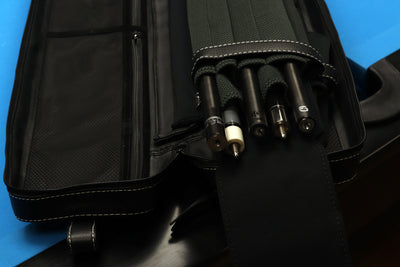 Triple 60 Fedor Gorst 4X8 Custom Crocodile Leather Butterfly Soft Cue Case - Blacked Out