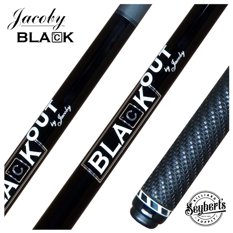 Jacoby BlaCkOut Black with Sport Wrap Carbon Fiber Break/Jump Cue - JACBKOUTSGBK