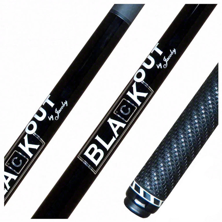Jacoby BlaCkOut Black with Sport Wrap Carbon Fiber Break/Jump Cue - JACBKOUTSGBK