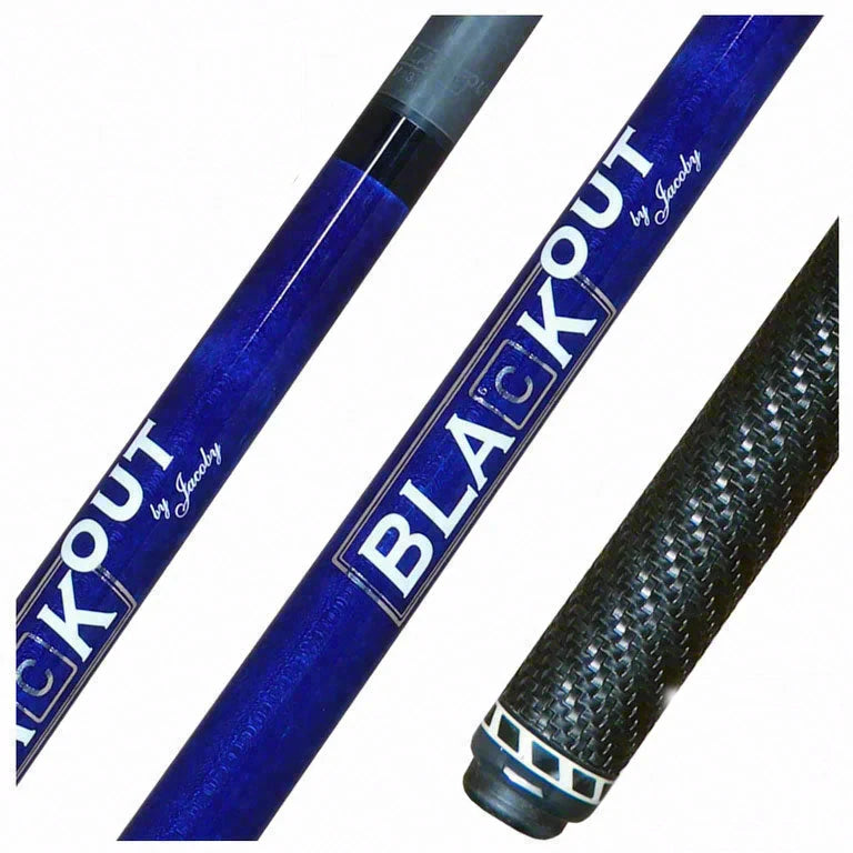 Jacoby BlaCkOut Blue with Sport Wrap Carbon Fiber Break/Jump Cue - JACBKOUTSGBL