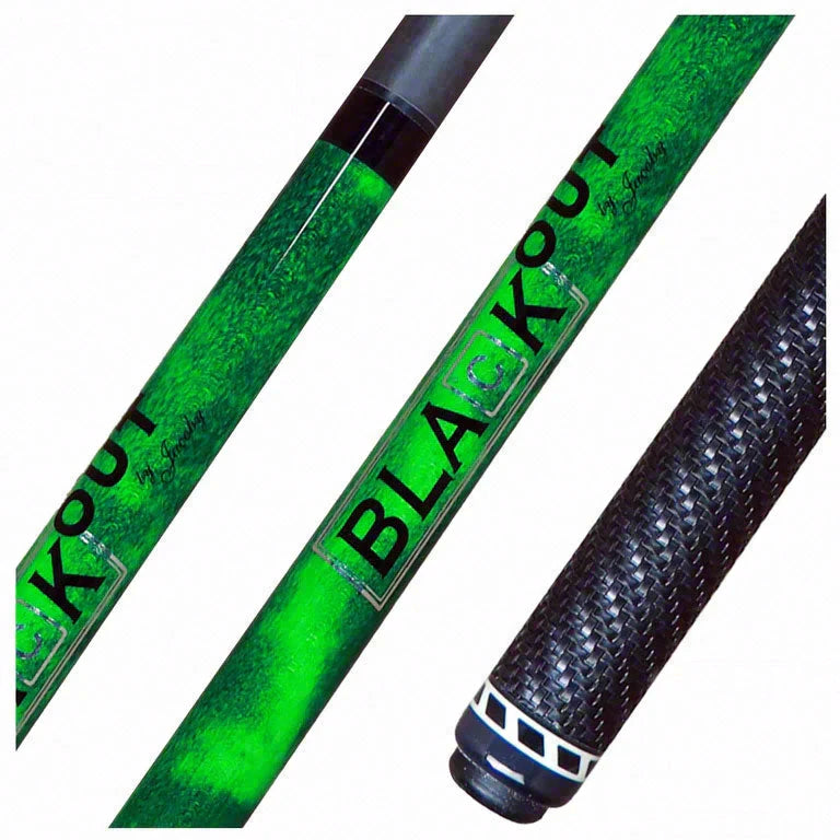Jacoby BlaCkOut Green with Sport Wrap Carbon Fiber Break/Jump Cue - JACBKOUTSGGR