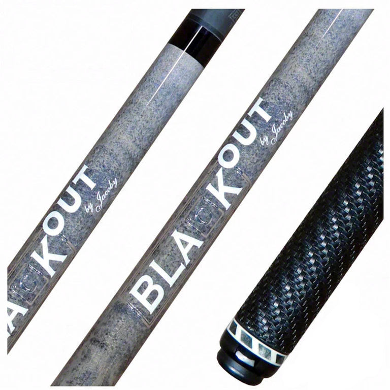 Jacoby BlaCkOut Grey with Sport Wrap Carbon Fiber Break/Jump Cue - JACBKOUTSGGY