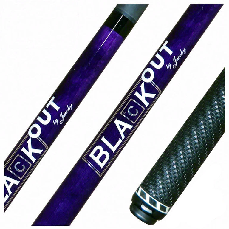Jacoby BlaCkOut Purple with Sport Wrap Carbon Fiber Break/Jump Cue - JACBKOUTSGPUR