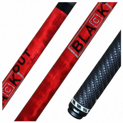 Jacoby BlaCkOut Red with Sport Wrap Carbon Fiber Break/Jump Cue - JACBKOUTSGRD