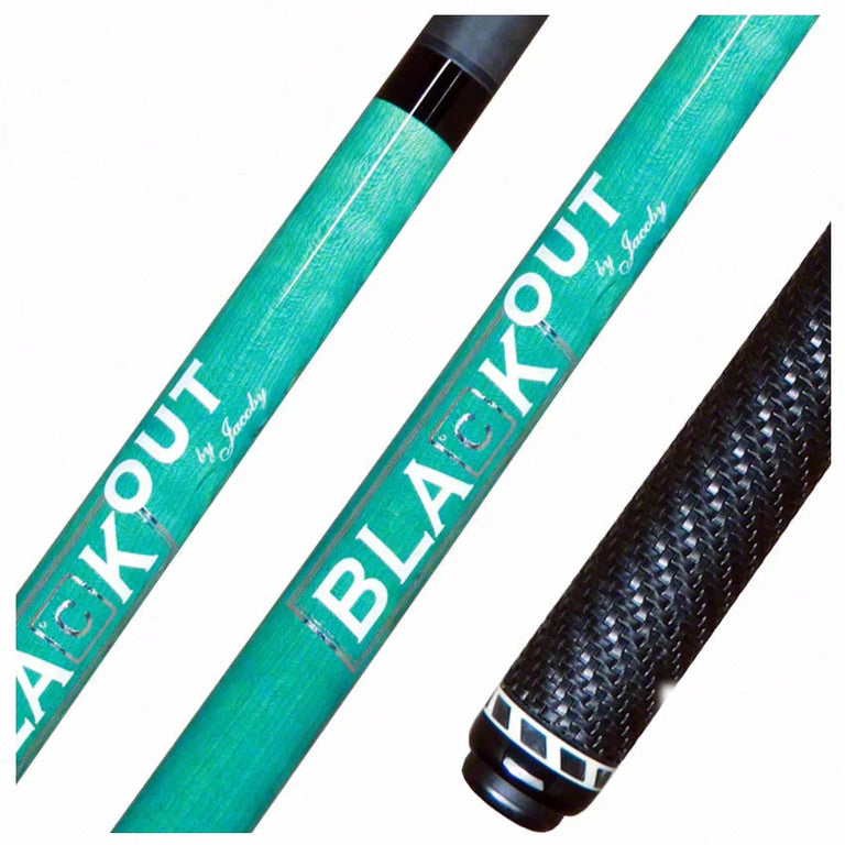 Jacoby BlaCkOut Turquoise with Sport Wrap Carbon Fiber Break/Jump Cue - JACBKOUTSGTQ