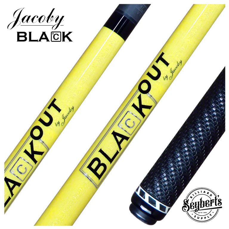 Jacoby BlaCkOut Yellow with Sport Wrap Carbon Fiber Break/Jump Cue - JACBKOUTSGYEL