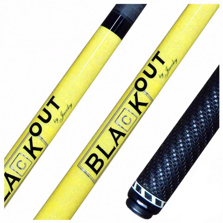 Jacoby BlaCkOut Yellow with Sport Wrap Carbon Fiber Break/Jump Cue - JACBKOUTSGYEL