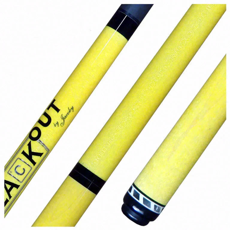 Jacoby BlaCkOut Yellow No Wrap Break/Jump Cue - JACBKOUTYEL