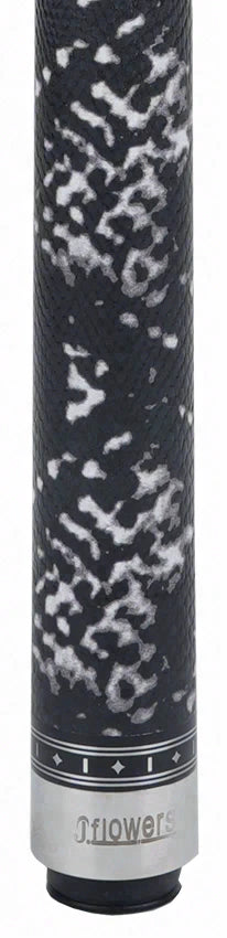 JFlowers Jayson Shaw MVP Black Pool Cue with Black Snakeskin Wrap and Carbon Shaft