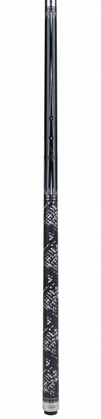 JFlowers Jayson Shaw MVP Black Pool Cue with Black Snakeskin Wrap and Carbon Shaft