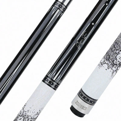 JFlowers Jayson Shaw MVP Black Pool Cue with White Lizard Wrap and Carbon Shaft