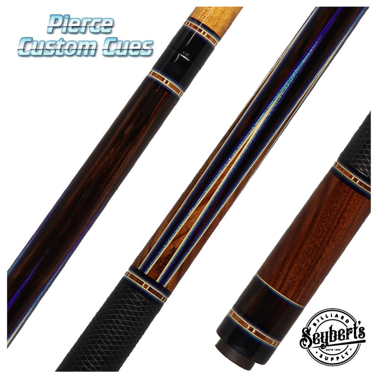 Jim Pierce Custom Cues - Mecasser Ebony with 6 Pao Ferro Points - 2 Shafts