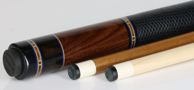 Jim Pierce Custom Cues - Mecasser Ebony with 6 Pao Ferro Points - 2 Shafts