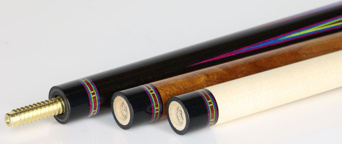 Jim Pierce Custom Cues - Ebony with 6 Purpleheart Points - 2