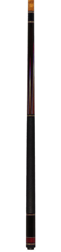 Jim Pierce Custom Cues - Ebony with 6 Purpleheart Points - 2 Shafts