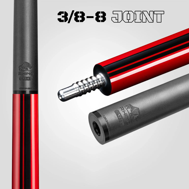 Rhino Nebula 2 Crimson Red Carbon Pool Cue with Sports Wrap