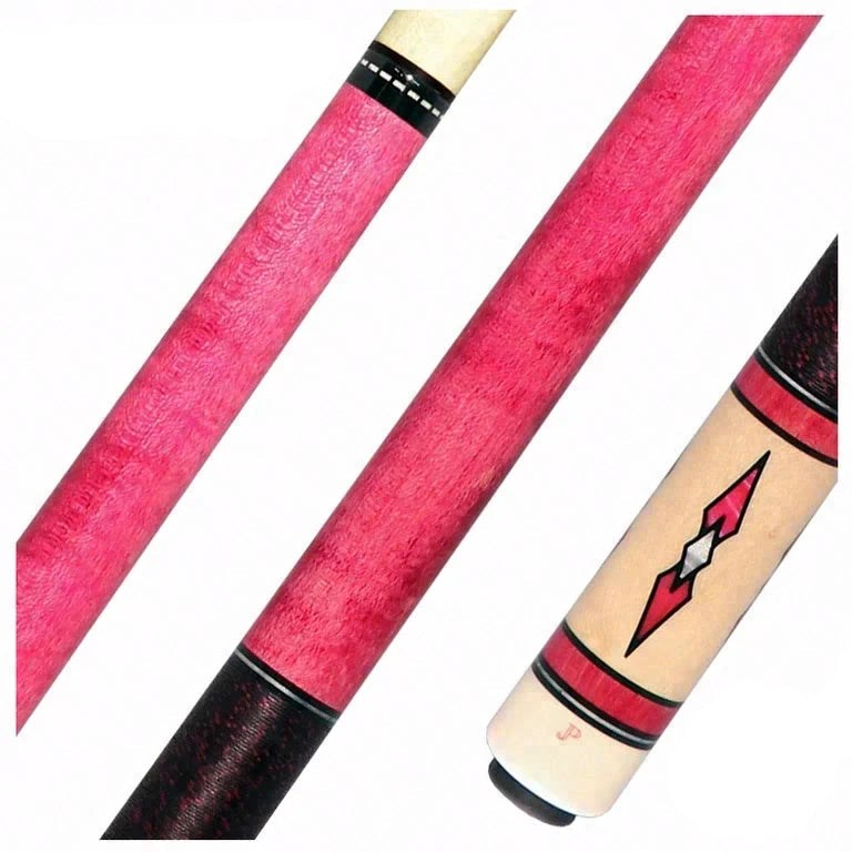 Pechauer JP Series JP04T Pink-Stained Maple Pool Cue with Linen Wrap
