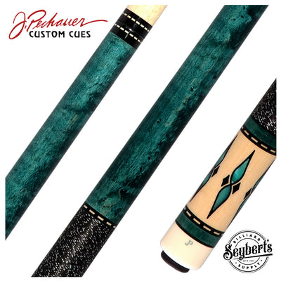 Pechauer JP T Series Teal-Stained Maple Pool Cue with Linen Wrap