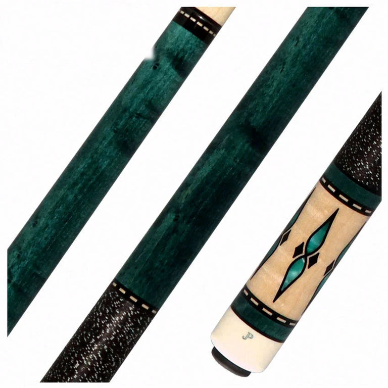 Pechauer JP Series JP06T Teal-Stained Maple Pool Cue with Linen Wrap