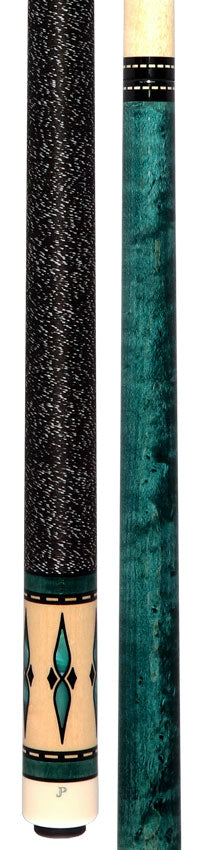 Pechauer JP T Series Teal-Stained Maple Pool Cue with Linen Wrap