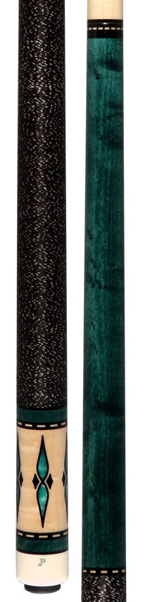 Pechauer JP T Series Teal-Stained Maple Pool Cue with Linen Wrap