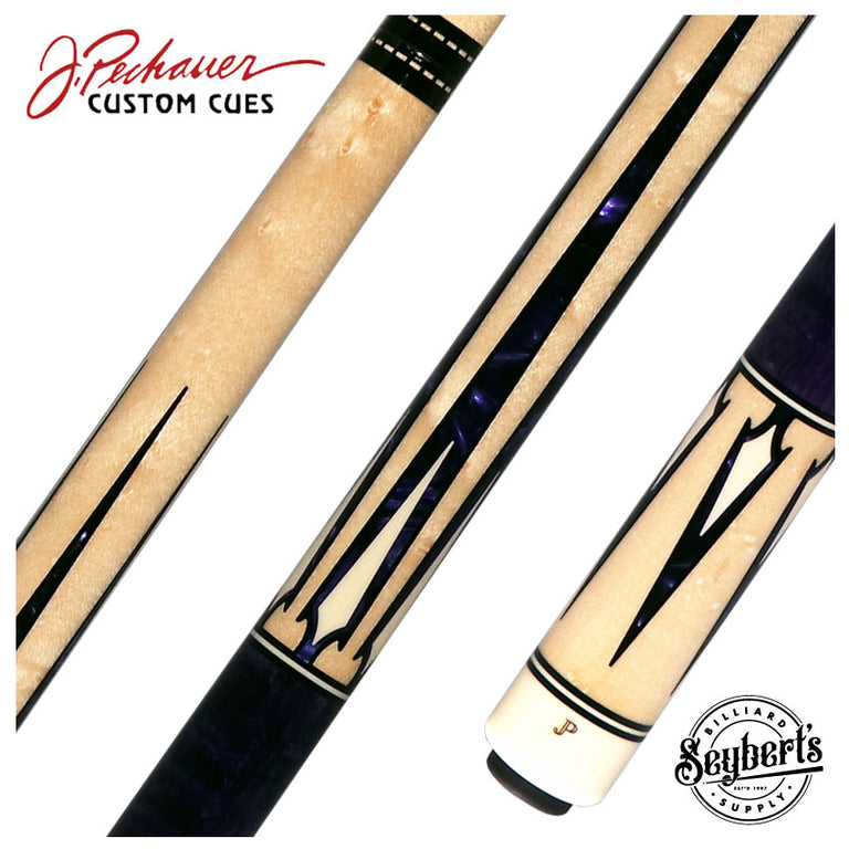 Pechauer JP T Series No-Stained Maple with Purple Pearl Points No Wrap Pool Cue