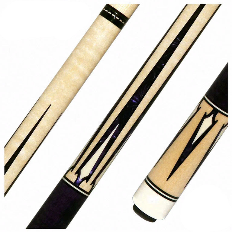 Pechauer JP Series JP14T No-Stained Maple with Purple Pearl Points No Wrap Pool Cue