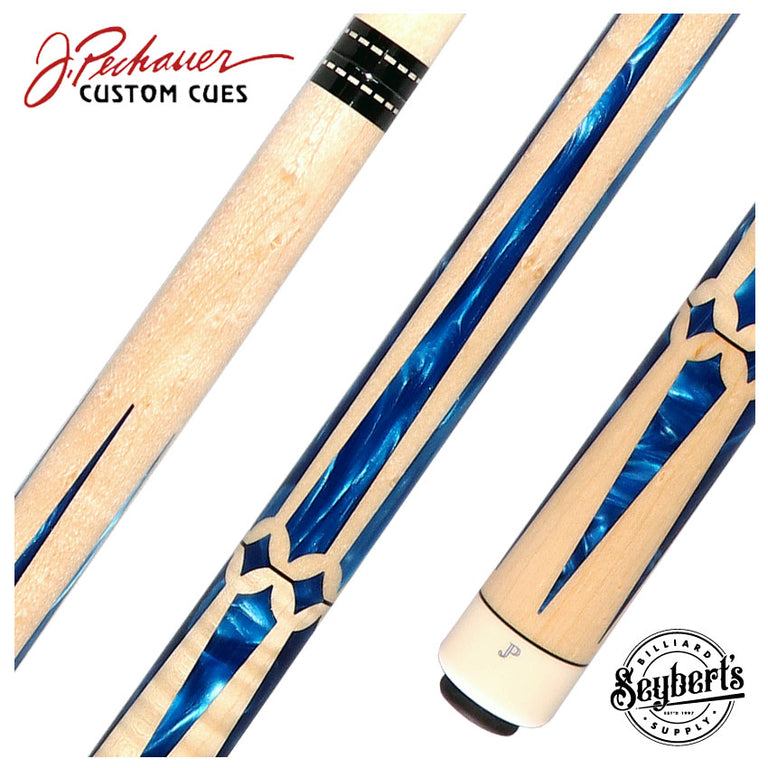 Pechauer JP T Series Figured Maple with Blue Pearl Inlays No Wrap Pool Cue