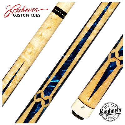 Pechauer JP T Series Figured Maple with Blue Pearl Inlays No Wrap Pool Cue