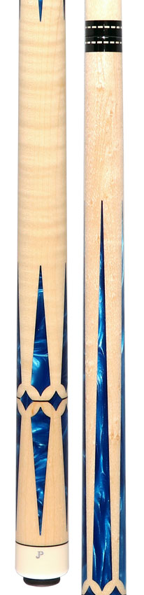 Pechauer JP T Series Figured Maple with Blue Pearl Inlays No Wrap Pool Cue