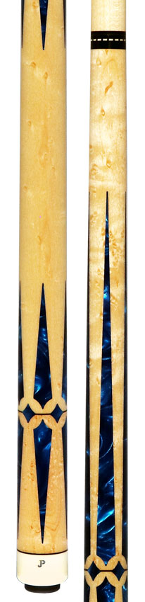 Pechauer JP T Series Figured Maple with Blue Pearl Inlays No Wrap Pool Cue