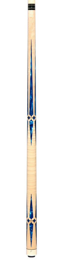 Pechauer JP T Series Figured Maple with Blue Pearl Inlays No Wrap Pool Cue