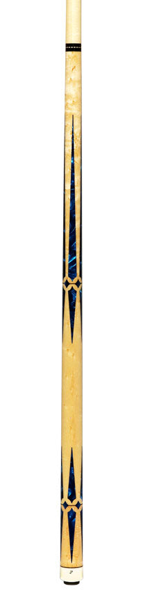 Pechauer JP T Series Figured Maple with Blue Pearl Inlays No Wrap Pool Cue