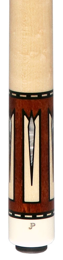 Pechauer JP T Series Chestnut-Stained Maple with Sim. Ebony Framed Maple Points No Wrap Pool Cue