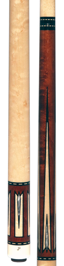 Pechauer JP T Series Chestnut-Stained Maple with Sim. Ebony Framed Maple Points No Wrap Pool Cue