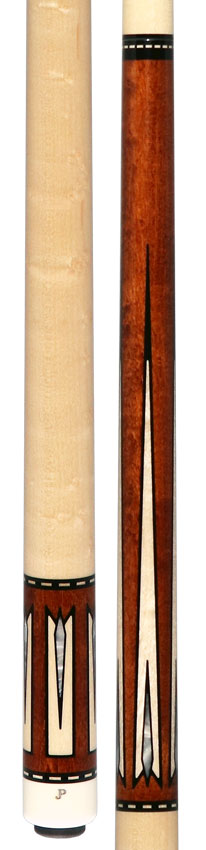 Pechauer JP T Series Chestnut-Stained Maple with Sim. Ebony Framed Maple Points No Wrap Pool Cue