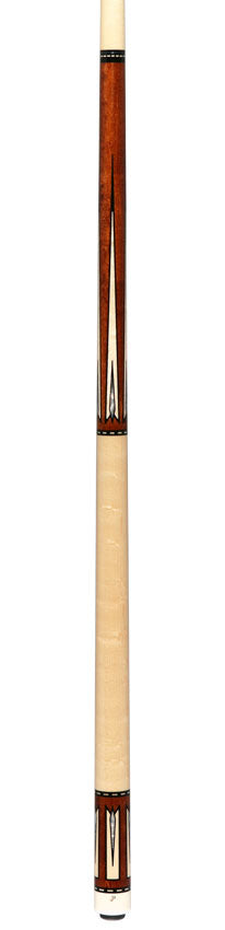 Pechauer JP T Series Chestnut-Stained Maple with Sim. Ebony Framed Maple Points No Wrap Pool Cue