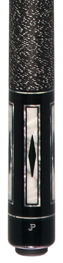 Pechauer JP T Series Ebony-Stained Maple with Sim. Ebony and Pearl Framed Points Pool Cue with Linen Wrap