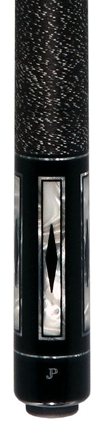 Pechauer JP T Series Ebony-Stained Maple with Sim. Ebony and Pearl Framed Points Pool Cue with Linen Wrap