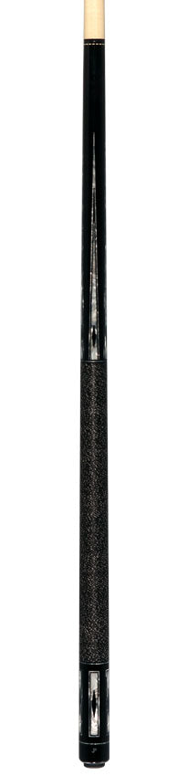 Pechauer JP T Series Ebony-Stained Maple with Sim. Ebony and Pearl Framed Points Pool Cue with Linen Wrap