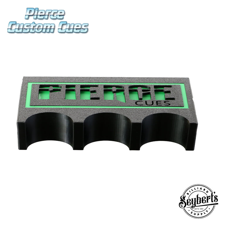 Pierce Custom Cues Black and Green 3 Cue Holder - JPCH3BKGR