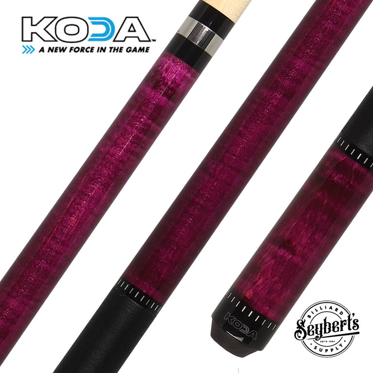 KODA KD35 Pool Cue - Purple Stained Maple with Linen Wrap