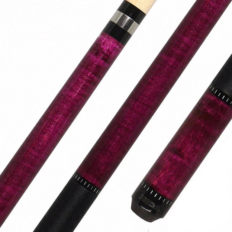 KODA Purple-Stained Maple Pool Cue with Linen Wrap